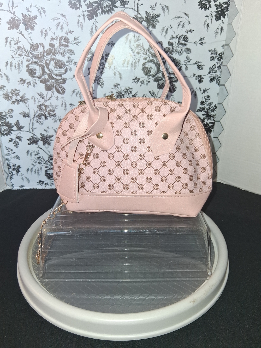 Elegant Pink Women's Dome Satchel Bag
